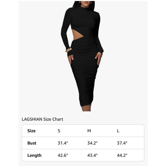 NEW Bodycon One Shoulder Sleeveless Ruched Midi Club Party Dress XL - Picture 4 of 8